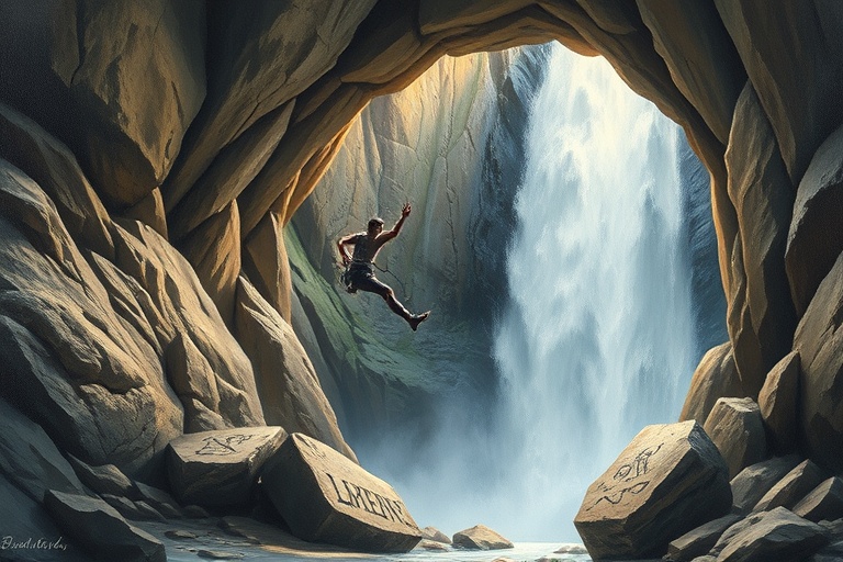 A HIGH WATERFALL